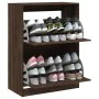 Schuhschrank mit 2 Klappschubladen Eiche braun 80x42x108 cm von , Schuhregale und Schuhorganisatoren - Ref: Foro24-3214405, P...