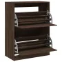 Schuhschrank mit 2 Klappschubladen Eiche braun 80x42x108 cm von , Schuhregale und Schuhorganisatoren - Ref: Foro24-3214405, P...