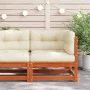 Garden corner sofa and wax brown pine wood cushions by , Modular outdoor sofas - Ref: Foro24-838066, Price: 98,52 €, Discount: %