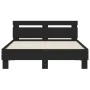 Bed frame with headboard and LED lights black 120x200 cm by , Beds and slatted bases - Ref: Foro24-3207554, Price: 168,24 €, ...