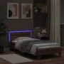 Bed frame headboard LED lights brown oak 90x200 cm by , Beds and slatted bases - Ref: Foro24-838721, Price: 105,60 €, Discoun...