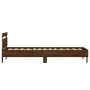 Bed frame headboard LED lights brown oak 90x200 cm by , Beds and slatted bases - Ref: Foro24-838721, Price: 105,60 €, Discoun...