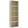 5-tier white and oak plywood shelf 60x30x189 cm by , Bookcases and shelves - Ref: Foro24-800995, Price: 95,76 €, Discount: %