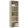 5-tier white and oak plywood shelf 60x30x189 cm by , Bookcases and shelves - Ref: Foro24-800995, Price: 95,76 €, Discount: %