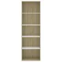 5-tier white and oak plywood shelf 60x30x189 cm by , Bookcases and shelves - Ref: Foro24-800995, Price: 95,76 €, Discount: %