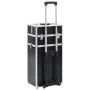 Schwarzer Make-up-Trolley aus Aluminium mit Krokodilmuster von vidaXL, Kulturbeutel - Ref: Foro24-91824, Preis: 101,34 €, Rab...