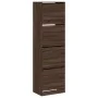 Schuhschrank mit 4 Klappschubladen Eiche braun 60x42x204 cm von , Schuhregale und Schuhorganisatoren - Ref: Foro24-3214398, P...