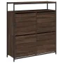 Shoe cabinet with 4 folding drawers oak brown 100x34x112 cm by , Shoe racks and shoe organizers - Ref: Foro24-3214417, Price:...