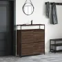 Shoe cabinet with 4 folding drawers oak brown 100x34x112 cm by , Shoe racks and shoe organizers - Ref: Foro24-3214417, Price:...