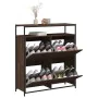 Shoe cabinet with 4 folding drawers oak brown 100x34x112 cm by , Shoe racks and shoe organizers - Ref: Foro24-3214417, Price:...