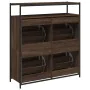 Shoe cabinet with 4 folding drawers oak brown 100x34x112 cm by , Shoe racks and shoe organizers - Ref: Foro24-3214417, Price:...