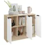 Sonoma oak white plywood sideboard 90.5x30x70 cm by , Sideboards - Ref: Foro24-811192, Price: 105,00 €, Discount: %