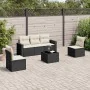 Set aus 6-teiligen Gartensofas und Kissen Kunstrattan schwarz von , Gartensets - Ref: Foro24-3218786, Preis: 373,25 €, Rabatt: %