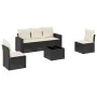 Set aus 6-teiligen Gartensofas und Kissen Kunstrattan schwarz von , Gartensets - Ref: Foro24-3218786, Preis: 373,25 €, Rabatt: %