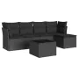 Set aus 6-teiligen Gartensofas und Kissen Kunstrattan schwarz von , Gartensets - Ref: Foro24-3217565, Preis: 339,42 €, Rabatt: %