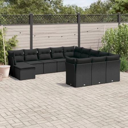 Garden sofa set 12 pieces with black synthetic rattan cushions by , Garden sets - Ref: Foro24-3250464, Price: 790,06 €, Disco...