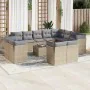 Set Gartensofas mit Kissen 13 Stück synthetisches Rattan beige von , Gartensets - Ref: Foro24-3218539, Preis: 907,21 €, Rabat...