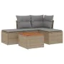 Garden sofa set with 5-piece synthetic rattan beige cushions by , Garden sets - Ref: Foro24-3223588, Price: 298,51 €, Discoun...