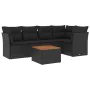 Set aus 6-teiligen Gartensofas und Kissen Kunstrattan schwarz von , Gartensets - Ref: Foro24-3223626, Preis: 361,68 €, Rabatt: %