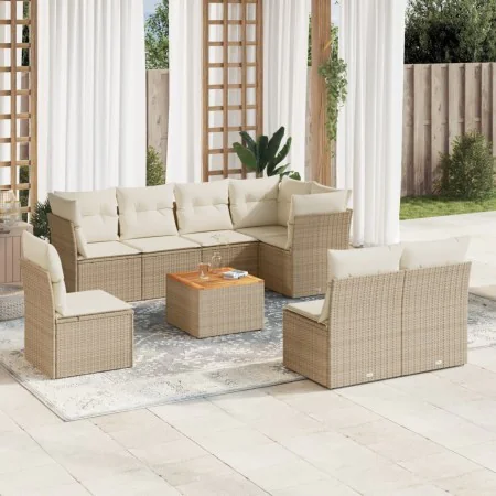 9-piece garden sofa set with beige synthetic rattan cushions by , Garden sets - Ref: Foro24-3223685, Price: 696,79 €, Discoun...