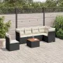 7-teiliges Garten-Esszimmerset und Kissen synthetisches Rattan schwarz von , Gartensets - Ref: Foro24-3223662, Preis: 444,43 ...