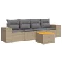 Gartensofa-Set mit Kissen, 5-teilig, beiges synthetisches Rattan von , Gartensets - Ref: Foro24-3257655, Preis: 398,92 €, Rab...