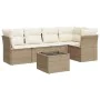 Gartensofa-Set mit Kissen, 6-teilig, beiges synthetisches Rattan von , Gartensets - Ref: Foro24-3217608, Preis: 504,51 €, Rab...