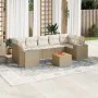 Gartensofa-Set mit beigen Kissen 8 Stück PE-Rattan von , Gartensets - Ref: Foro24-3225358, Preis: 686,93 €, Rabatt: %