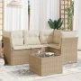 Gartensofa-Set mit Kissen, 5-teilig, beiges synthetisches Rattan von , Gartensets - Ref: Foro24-3217588, Preis: 437,66 €, Rab...