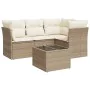 Gartensofa-Set mit Kissen, 5-teilig, beiges synthetisches Rattan von , Gartensets - Ref: Foro24-3217588, Preis: 437,66 €, Rab...