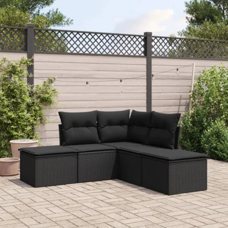 5-teiliges Gartenmöbel-Set und schwarze synthetische Rattankissen von , Gartensets - Ref: Foro24-3249554, Preis: 308,28 €, Ra...