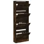 Engineered wood smoked oak shoerack 60x21x163.5 cm by , Shoe racks and shoe organizers - Ref: Foro24-839907, Price: 123,29 €,...