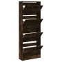 Engineered wood smoked oak shoerack 60x21x163.5 cm by , Shoe racks and shoe organizers - Ref: Foro24-839907, Price: 123,29 €,...