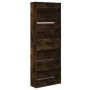 Engineered wood smoked oak shoerack 60x21x163.5 cm by , Shoe racks and shoe organizers - Ref: Foro24-839907, Price: 123,29 €,...