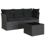 4-piece garden sofa set with black synthetic rattan cushions by , Garden sets - Ref: Foro24-3249054, Price: 293,36 €, Discoun...