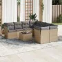 Set mit 9 Gartensofas mit beigen Kissen aus synthetischem Rattan von , Gartensets - Ref: Foro24-3249158, Preis: 636,70 €, Rab...