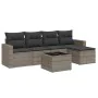 6-teiliges Gartenmöbel-Set und graue synthetische Rattankissen von , Modulare Sofas für den Außenbereich - Ref: Foro24-325123...