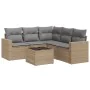 Gartensofa-Set mit Kissen, 6-teilig, beiges synthetisches Rattan von , Modulare Sofas für den Außenbereich - Ref: Foro24-3251...