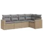 Gartensofa-Set mit Kissen, 5-teilig, beiges synthetisches Rattan von , Gartensets - Ref: Foro24-3218919, Preis: 356,47 €, Rab...