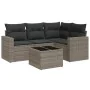 Gartensofa-Set mit Kissen, 5-teilig, graues synthetisches Rattan von , Gartensets - Ref: Foro24-3218910, Preis: 366,64 €, Rab...