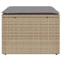 Gartenhocker mit Kissen synthetisches Rattan beige 55x55x37cm von , Hocker für den Außenbereich - Ref: Foro24-366090, Preis: ...