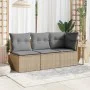 Garden sofa without armrests with beige PE rattan cushions by , Outdoor sofas - Ref: Foro24-366100, Price: 59,29 €, Discount: %