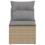 Garden sofa without armrests with beige PE rattan cushions by , Outdoor sofas - Ref: Foro24-366100, Price: 59,29 €, Discount: %