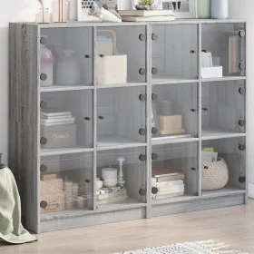 Sonoma gray wood shelf with doors 136x37x109 cm by , Bookcases and shelves - Ref: Foro24-3206515, Price: 235,61 €, Discount: %