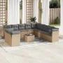 12-teiliges Gartensofa-Set und braune synthetische Rattankissen von , Gartensets - Ref: Foro24-3217889, Preis: 814,95 €, Raba...