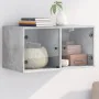 Betongrauer Wandschrank mit Glastüren, 68,5 x 37 x 35 cm von , Schließfächer und Lagerschränke - Ref: Foro24-836503, Preis: 5...