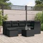 7-piece garden dining set and black synthetic rattan cushions by , Garden sets - Ref: Foro24-3217955, Price: 418,43 €, Discou...