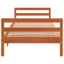 Wax brown solid pine wood bed frame 90x190 cm by , Beds and slatted bases - Ref: Foro24-844487, Price: 114,60 €, Discount: %