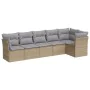 Set Gartensofas mit Kissen 6 Stück synthetisches Rattan beige von , Gartensets - Ref: Foro24-3217659, Preis: 408,52 €, Rabatt: %