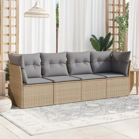 Set Gartensofas mit Kissen 4 Stück synthetisches Rattan beige von , Gartensets - Ref: Foro24-3249068, Preis: 262,61 €, Rabatt: %